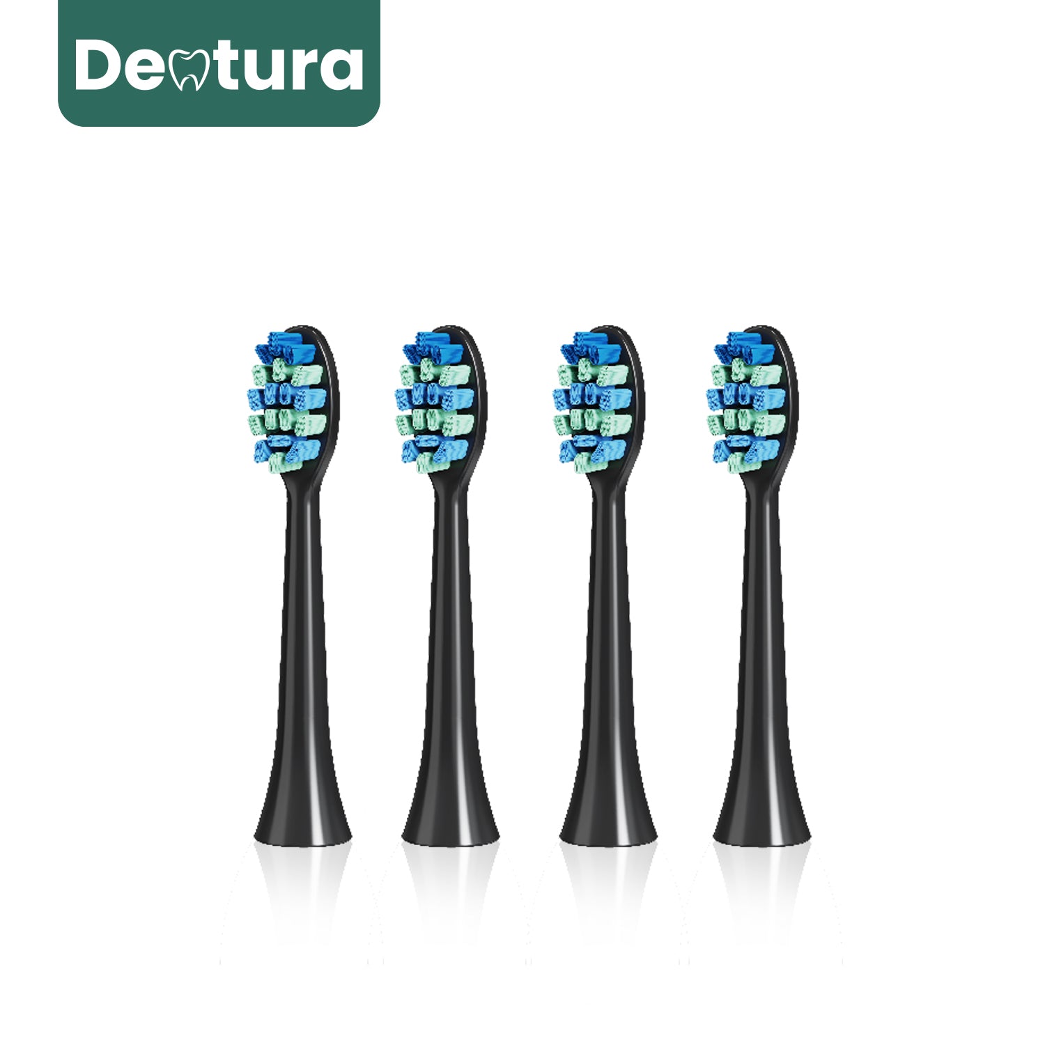 Extra borsthuvuden (4x svart)